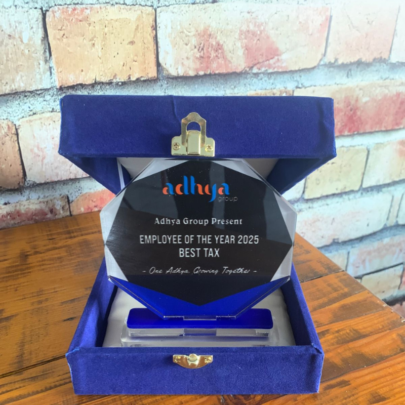 Employee of the Year 2025 Plaque – Adhya Group